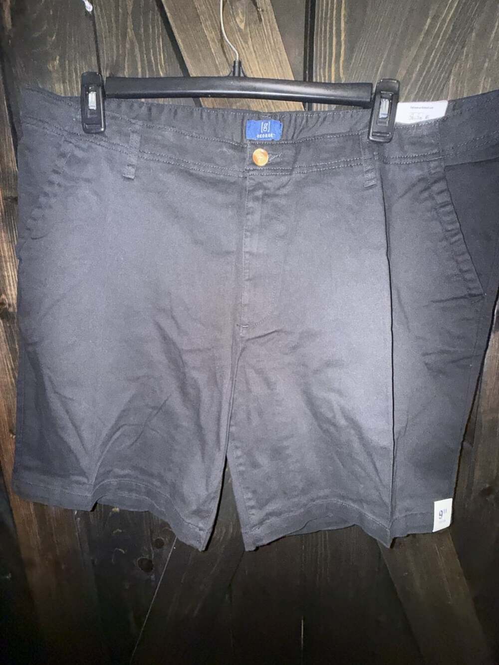 George Flat Front Shorts Size 42 Black 9 Inch Above The Knee NWT